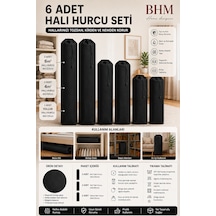 6 Adet Halı Hurcu Seti Büzgülü Halı Saklama Çantası Toz Ve Neme Karşı Koruyucu Siyah