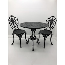 Aluminyumdokumcu Güllü Kolsuz Sandalye 75 Çap Yuvarlak Masa Yılan Ayak