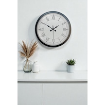 40 Cm Siyah Metal Retro Duvar Saati Çok Renkli
