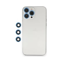 Mey İthalat Apple Uyumlu iPhone 12 Pro Shine Kamera Lens - Mavi