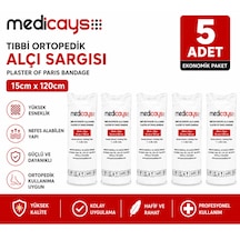 Medicays Ortopedik Alçı Pamuğu 15cm 200cm 5 Paket