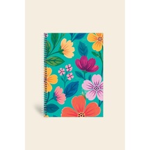 Bloom Garden Spiralli Defter Çizgili Mavi 13x18 Cm Çok Renkli