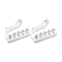 Viko Multi-let 4lü Anahtar-topraklı Kablolu Ç.k 3m Priz + Viko Multi-let 4lü Anahtar-topraklı Kablolu Ç.k 5m Priz