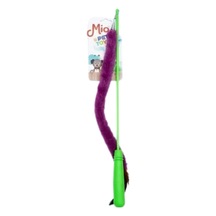 Peluşlu Tüylü Kedi Olta Oyuncağı Yeşil