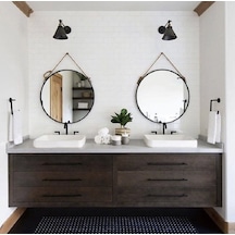 Riolight Vintage,rustik,retro Eskitme Duylu Mafsallı Siyah Ayna Ü Siyah