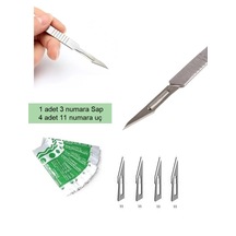 Ahşap Oyma Onarım Hobi Bıçağı. 1 Adet Sap + 4 Adet 11 Numara Uç