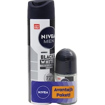 Men Black & White Invisible Erkek Deodorant Sprey 150 Ml + Roll-on 25 Ml
