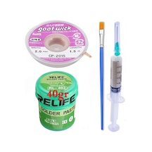 Relıfe Rl-402/ Krem Lehim Paste 183 C 40g Flux Lehim Toplama Ve Cp 2015 Lehim Emme Teli Elektronikçi Yardımcı Seti02
