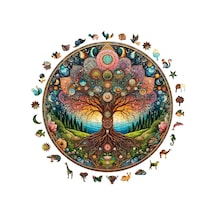 Ahşap Puzzle Yetişkin - Kozmik Yaşam Ağacı - 252 Parça, 29 X 29 Cm - Yapıştırıcı Folyo Dahil -