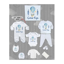 Minito Baby İsme Özel 10'lu Pamuklu Erkek Bebek Hastane Çıkışı Seti_MT_216-10