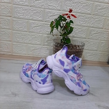 M.p One 3216 Mor Simli Cırtlı Hafif Rahat Kız Çocuk Spor Ayakkabı 001
