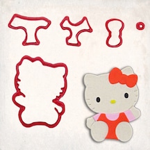 Hello Kitty Gövde Detay Kurabiye Kalıp Seti 5 Li KIrmızı