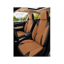 Skoda Rapid 2012+ Uyumlu Nova Serisi Taba Siyah Oto Koltuk Kılıfı