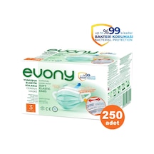 Evony Elastik Kulaklı 3 Katlı Cerrahi Maske 250 Adet