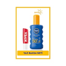 Nivea Sun Koruma & Nem Güneş Spreyi SPF50+ 200 ML + Fruity Shine Çilek Dudak Kremi