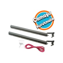 Balkon Çamaşır Kurutma Askısı Askılık Alüminyum Küpeşte Askılığı Kurutmalık Bronz Kare 8x3 Cm Gri