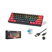 Hadron Mofan Mf1701br Gaming Mekanik Rgb Klavye Blue Switch - Siyah Kırmızı