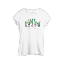 You Get Stuck By A Cactus Beyaz Kadın Tshirt 001