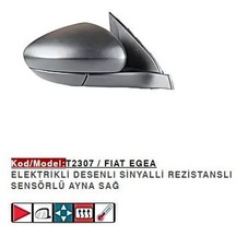 Fiat Egea Hb Sw Cross Sağ Dış Dikiz Ayna Elektrikli Desenli Rezistanslı Sensörlü