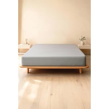 Soley Jersey %100 Pamuk Çift Kişilik Premium Lastikli Çarşaf Gri