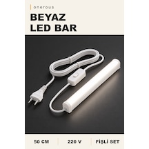 Onerous 50 Cm 220v Beyaz Led Bar, Anahtarlı, Fişli, Yapışkanlı