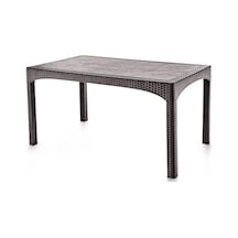 Omnipazar Sy-2587 Kahverengi Rattan Dikdörtgen Kapalı Masa 37535