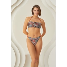 Loya Kadın Renkli Lave Strapless Tek Üst Bikini Çok Renkli