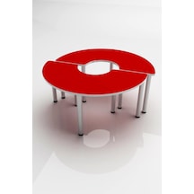 Anaokulu Yuvarlak Masa, İki Parça Etkinlik Masası-136-kırmızı