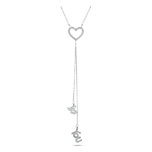 Zincirli"ı Love You Sallantılı"kolye-37223-w-w Beyaz