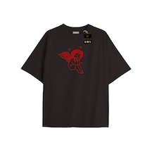 Flood Of Style Siyah Oversize T-shirt Melek Çocuk Özel Tasarım