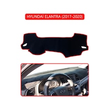 Hyundai Elantra 2017-2020torpido Koruma Halısı Kırmızı Kenar