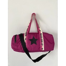 Yıldız Baskılı, Yan Cepli, Fermuarlı Çocuk Spor Çanta - Mür Mürdüm Yıldız Baskılı, Yan Cepli, Fermuarlı Çocuk Spor Çanta - Mür Mürdüm