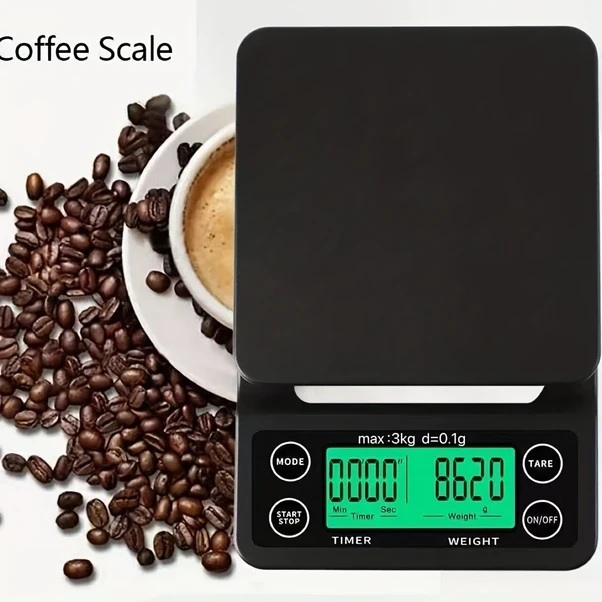 Willowhaven Siyah 0.1g Hassas Akıllı Zamanlayıcılı Kahve Mutfak Terazisi 6.61lb Siyah