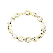 Altın Bileklik Hallow Tasarım 14K Sarı Beyaz N11.32849 Sarı Altın