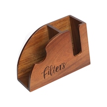 Suntek Ahşap Kahve Filtre Tutucu Modern Stand Kutusu Tezgah Kahverengi