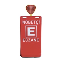 Flaşör Lambalı Eczane Baskılı Çift Yön Ultra Levhalı Reklam Dubası Kırmızı Renk 7.5 Kg