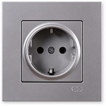 Günsan Eqona Topraklı Priz Gümüş