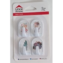 Leva Yapışkanlı Askı 4 Lü Kubbe Lv-2878 Karışık Desen Diğer