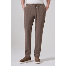 Morven Erkek A-kahverengi Trend Ekose Lastikli İpli Slim Fit Pantolon 26ms003022401 A-kahverengi A.Kahverengi