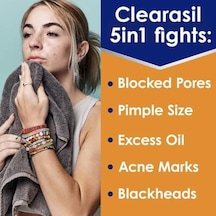 Clearasil İnatçı Akne Kontrolü 5'i 1 Arada Eksfoliye Yıkama 6.78 Fl. Oz., Blok Gözenekleri Azaltır, Sivilce Boyutu, Aşırı Yağ, Akne İşaretleri, Siyah Noktaları