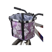 Geeksen Kedi Çantası Dağ Bisikleti Alüminyum Alaşımlı Sepet Bisiklet Sepeti Ön Çanta Hızlı Açma Sepeti Evcil Hayvan Çantası Mor Çiçek