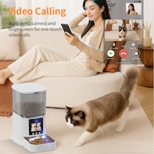 Daphnela Pet Kameralı Akıllı Otomatik Mama Kabı 5 Litrelik Video Özellikli Beyaz