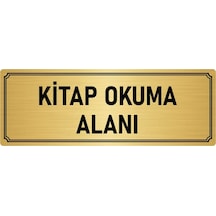 Metal Yönlendirme Levhası, Departman Kapı İsimliği Kitap Okuma Alanı 7x20 cm Altın Renk
