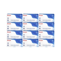 Beybi Lateks Pudralı Muayene Eldiveni M- Medium- Orta 1200 Lü Set