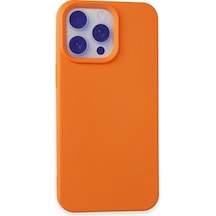 Apple Uyumlu iPhone 15 Pro Max Kılıf Nano İçi Kadife Silikon Turuncu,