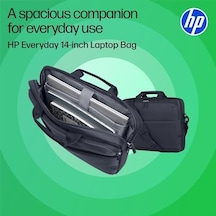 Hp 14" Everyday Laptop Çantası, 600d Geri Dönüşümlü Polyester, 9l, Dolgulu Bölme, Su Geçirmez, Çıkarılabilir Omuz Askısı, Gri