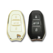 Gma Keys Peugeot,citroen C4,5008,3008,2008c3 Vb.nano Yüksek Kalite Silikon Kumanda Kılıfı Beyaz