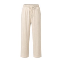 Serseri Jeans Erkek %100 Pamuk Müslin Pantolon Lastikli Bel Bağcıklı Rahat Kalıp Günlük Yazlık Nefes Alan Hafif Dokulu Casual Pantolon Bej
