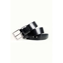 Mergenshoes Siyah Hakiki Deri Erkek Kot Pantolon Kemeri Ka05 001