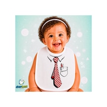 Kravatlı Keten Bebek Mama Önlüğü Yumuşak - Emici - Yıkanabilir - Özel Tasarım P116 Çok Renkli